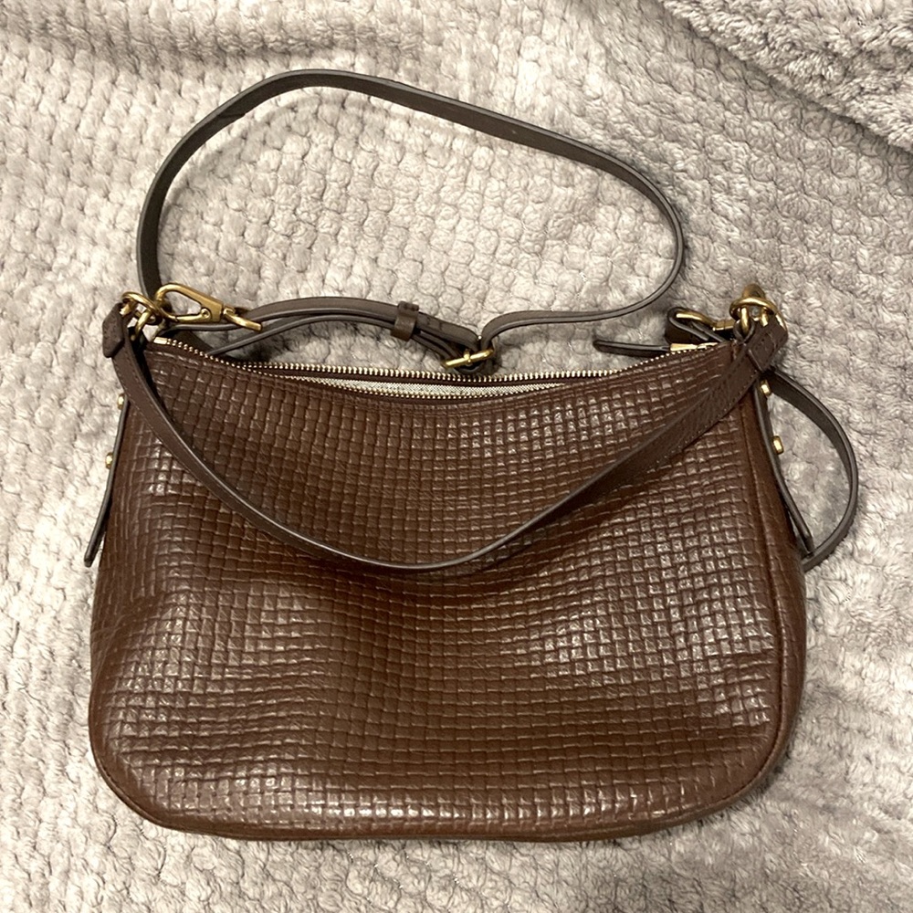 Fossil cowhide genuine leather brown purse
